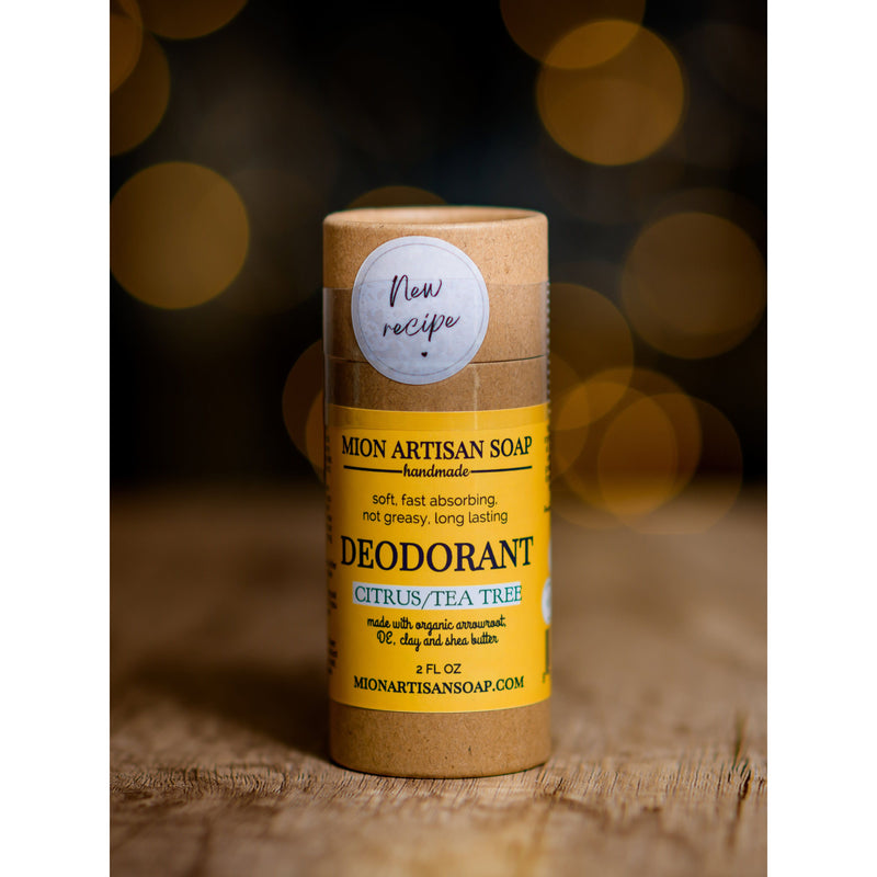 MION Artisan Soap Co. Citrus and Tea Tree Deodorant | Aluminum Free, Baking Soda Free