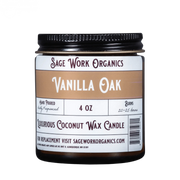 SageWork Organics Vanilla & Oak Candle Scented Candles