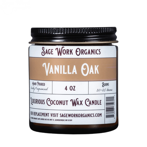 SageWork Organics Vanilla & Oak Candle Scented Candles