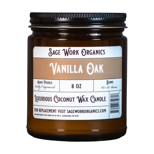 SageWork Organics Vanilla & Oak Candle Scented Candles