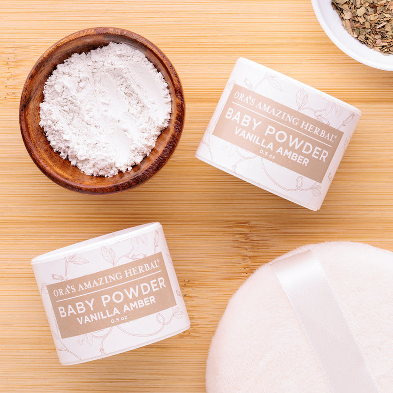 Ora's Amazing Herbal Talc Free Baby Powder, Real Vanilla Amber