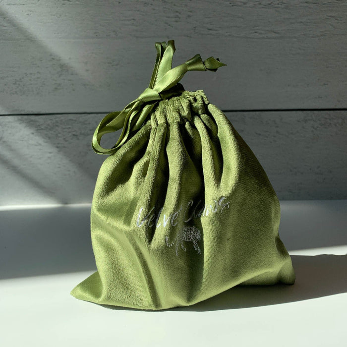 The Bullish Store - Velvet Claws Hair Clip In Green Avocado | Claw Clip In Velvet Travel Bag