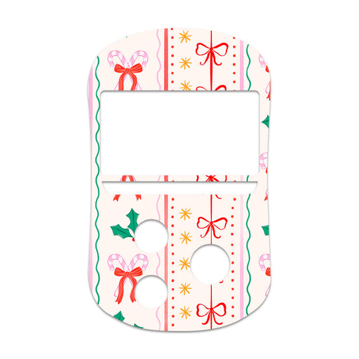 Peelz Holly Jolly Ribbon OneTouch Verio Flex Glucometer Sticker - Pump Peelz Peelz/Stickers