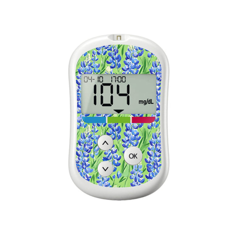 Peelz Blue Blooms for OneTouch Verio Flex Glucometer Peelz/Stickers