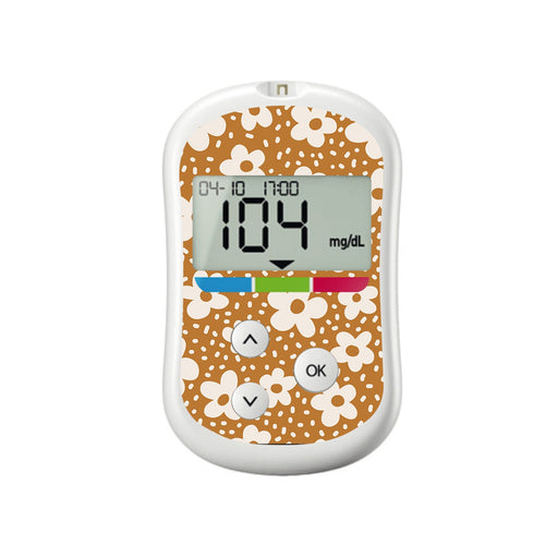 Peelz Caramel Daisies OneTouch Verio Flex Glucometer Sticker - Pump Peelz Peelz/Stickers