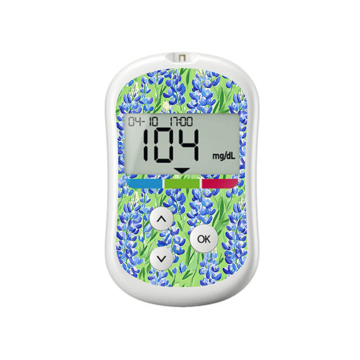 Peelz Blue Blooms for OneTouch Verio Flex Glucometer Peelz/Stickers
