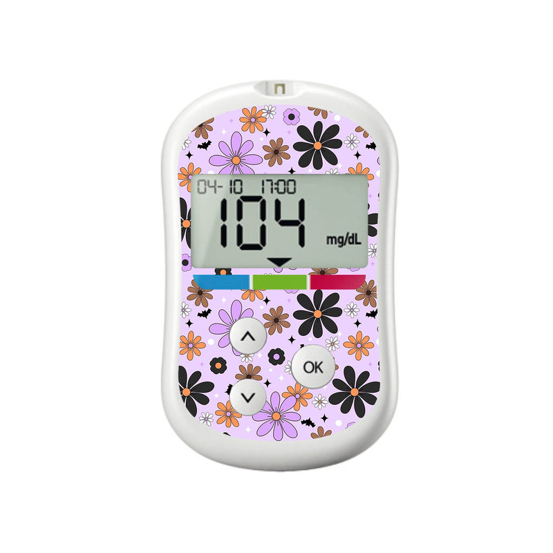 Peelz Batty Blooms OneTouch Verio Flex Glucometer Sticker - Pump Peelz Peelz/Stickers