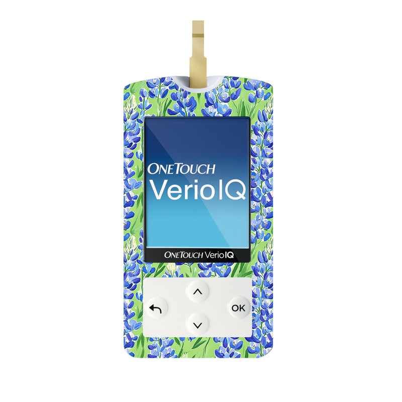 Peelz Blue Blooms for OneTouch Verio IQ Glucometer Peelz/Stickers