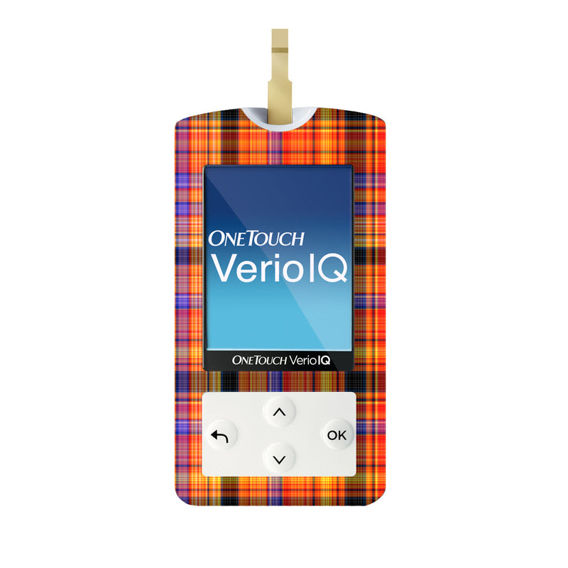 Peelz Pumpkin Plaid OneTouch Verio IQ Glucometer Sticker - Pump Peelz Peelz/Stickers