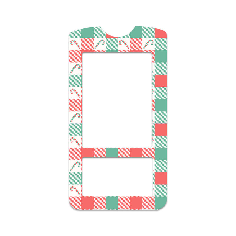 Peelz Peppermint Plaid OneTouch Verio IQ Glucometer Sticker - Pump Peelz Peelz/Stickers