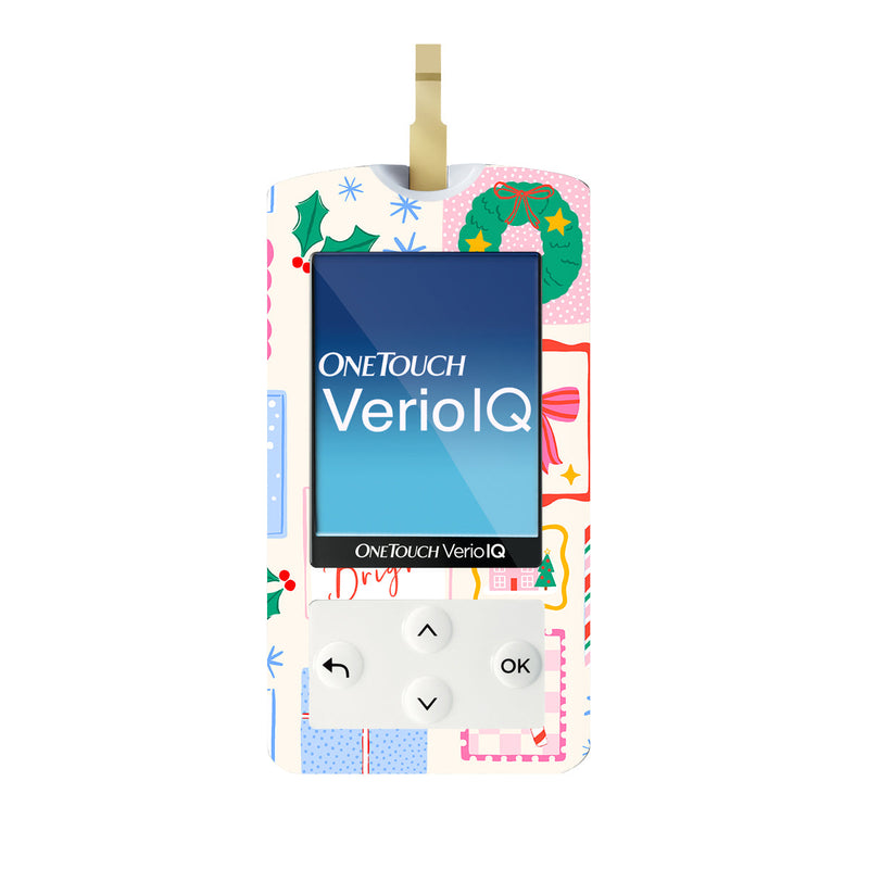 Peelz Holiday Greetings OneTouch Verio IQ Glucometer Sticker - Pump Peelz Peelz/Stickers