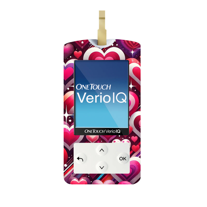 Peelz Sparkly Hearts for OneTouch Verio IQ Glucometer Peelz/Stickers