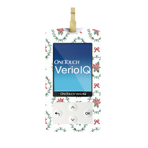 Peelz Poinsettia Parade OneTouch Verio IQ Glucometer Sticker - Pump Peelz Peelz/Stickers
