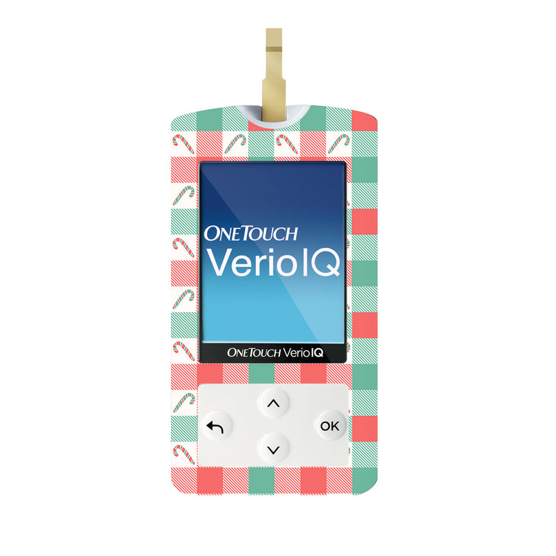 Peelz Peppermint Plaid OneTouch Verio IQ Glucometer Sticker - Pump Peelz Peelz/Stickers