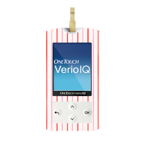 Peelz Peppermint Stripes OneTouch Verio IQ Glucometer Sticker - Pump Peelz Peelz/Stickers