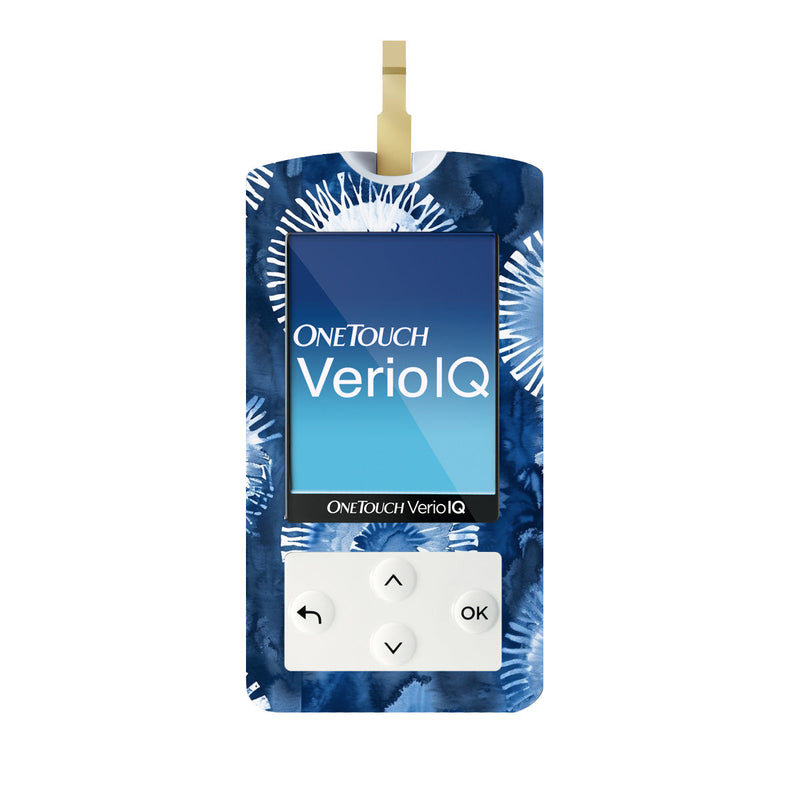 Peelz Monochrome Blue Tie Dye for OneTouch Verio IQ Glucometer Peelz/Stickers