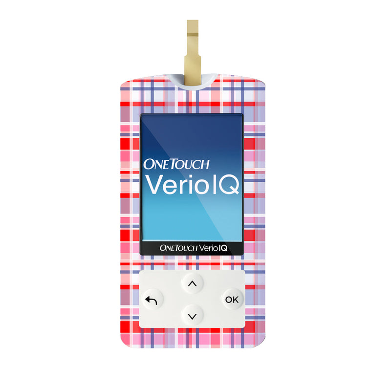 Peelz Party Plaid OneTouch Verio IQ Glucometer Sticker - Pump Peelz Peelz/Stickers