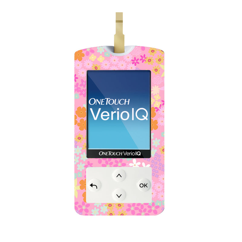 Peelz Pink Petals OneTouch Verio IQ Glucometer Sticker - Pump Peelz Peelz/Stickers