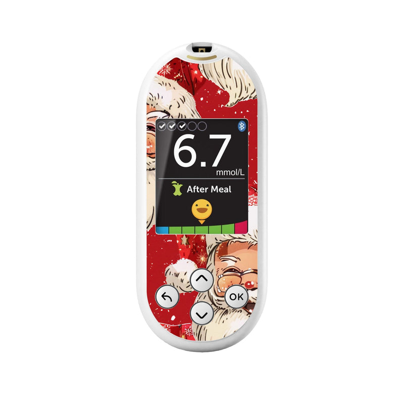 Peelz Jolly Old Saint Nick OneTouch Verio Reflect Glucometer - Pump Peelz Peelz/Stickers