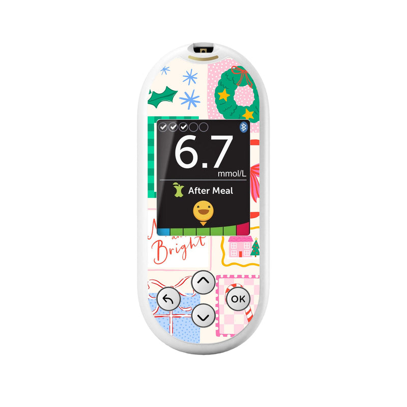 Peelz Holiday Greetings OneTouch Verio Reflect Glucometer - Pump Peelz Peelz/Stickers