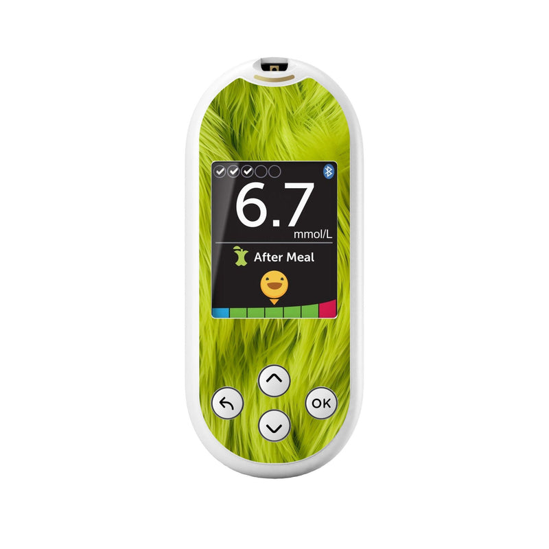 Peelz Green Fur Sticker for OneTouch Verio Reflect Glucometer Peelz/Stickers