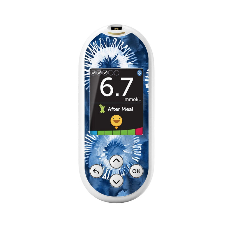 Peelz Monochrome Blue Tie Dye  for OneTouch Verio Reflect Glucometer Peelz/Stickers