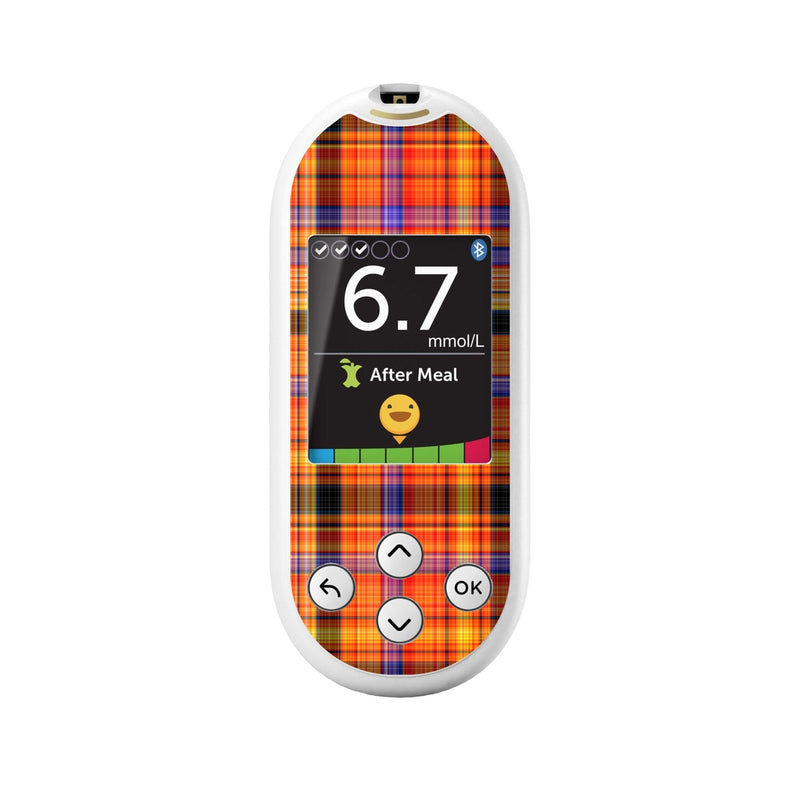 Peelz Pumpkin Plaid OneTouch Verio Reflect Glucometer - Pump Peelz Peelz/Stickers