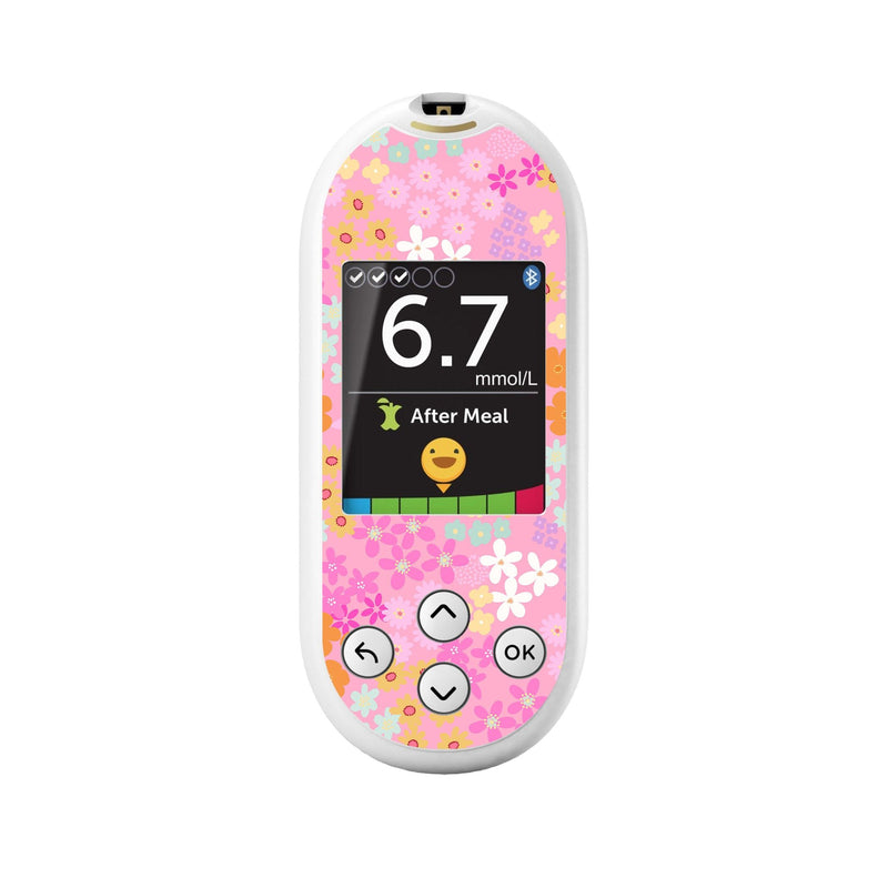 Peelz Pink Petals OneTouch Verio Reflect Glucometer - Pump Peelz Peelz/Stickers