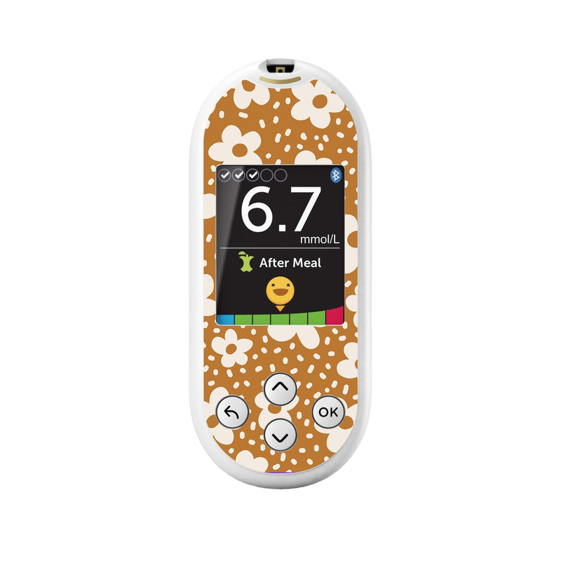 Peelz Caramel Daisies OneTouch Verio Reflect Glucometer - Pump Peelz Peelz/Stickers