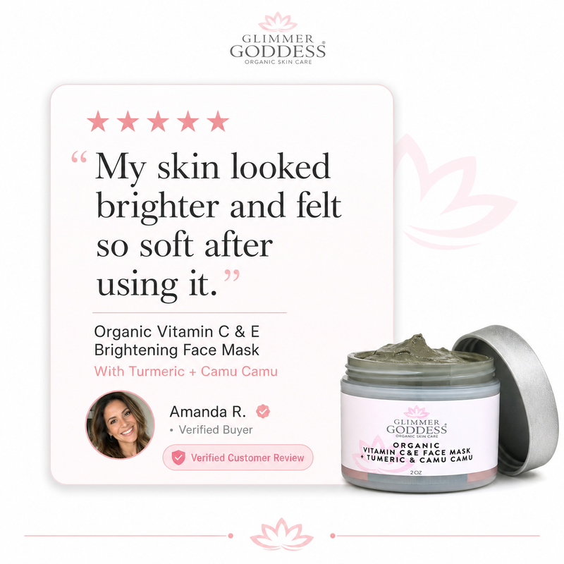Glimmer Goddess® Organic Skin Care Organic Vitamin C & E Brightening Face Mask Masks & Peels