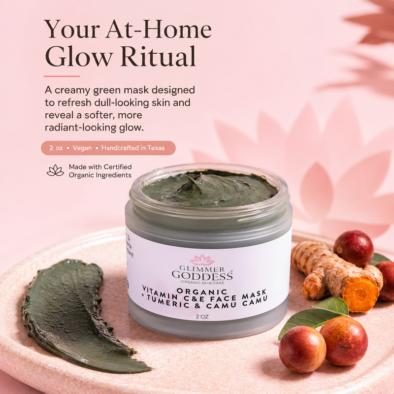 Glimmer Goddess® Organic Skin Care Organic Vitamin C & E Brightening Face Mask Masks & Peels