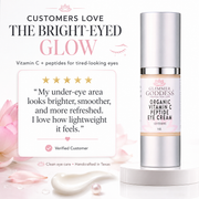 Glimmer Goddess® Organic Skin Care Organic Vitamin C Eye Serum – Peptide Treatment for Dark Circles For Eyes