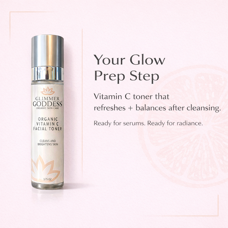 Glimmer Goddess® Organic Skin Care Organic Vitamin C Facial Toner – Natural Brightening Astringent Cleansers & Scrubs