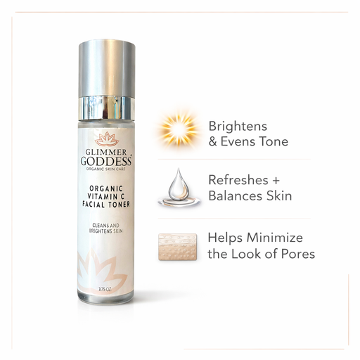 Glimmer Goddess® Organic Skin Care Organic Vitamin C Facial Toner – Natural Brightening Astringent Cleansers & Scrubs