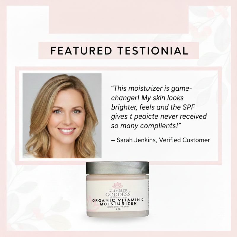 Glimmer Goddess® Organic Skin Care Organic Vitamin C Daily Moisturizer SPF 30 – Brightening Formula Moisturizers