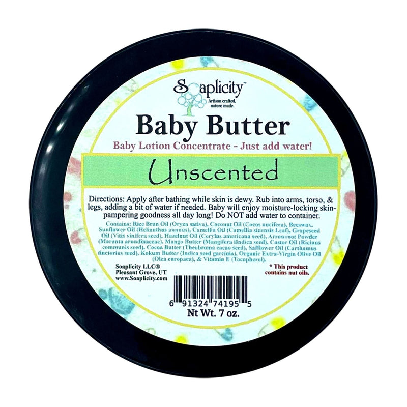Soaplicity Baby Lotion Body Butter - Unscented for Infants & Toddlers Baby Lotion