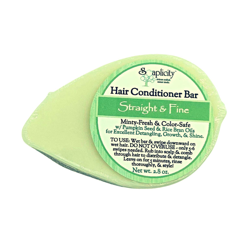 Soaplicity Hair Conditioner Bar - Straight & Fine Hair Conditioner Bar