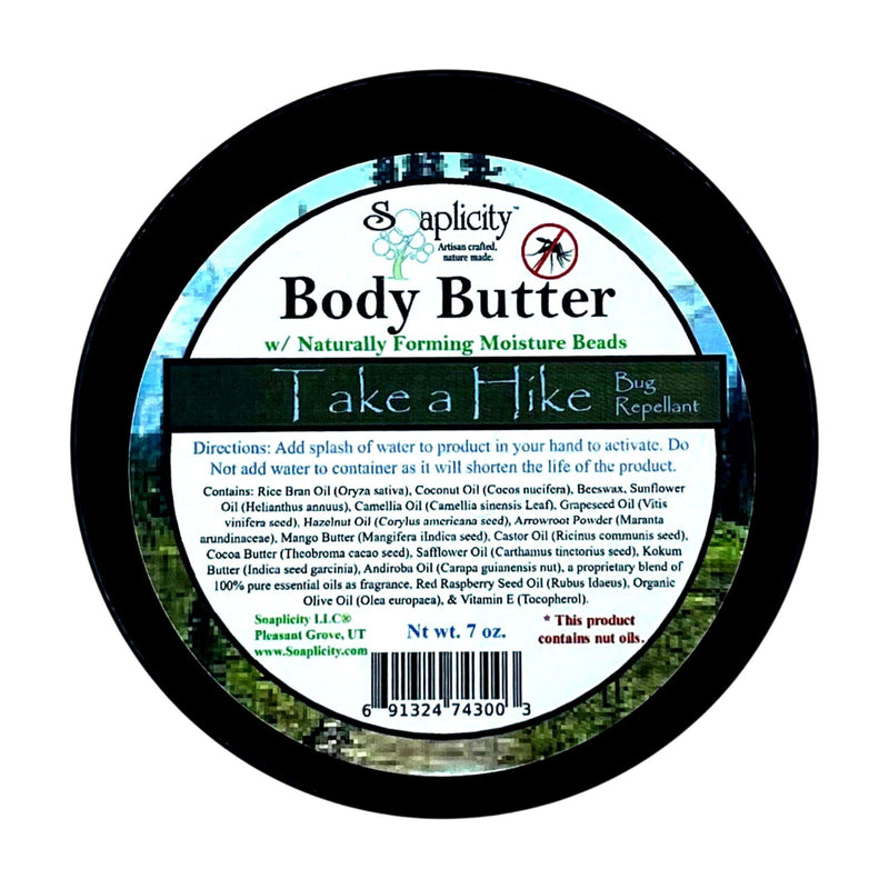 Soaplicity Take A Hike Body Butter - 100% Natural Bug Repellent with Natural Sun Protection Body Butter