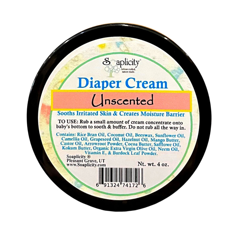 Soaplicity Diaper Cream w/ Moisture Barrier - 100% Natural Diaper Cream