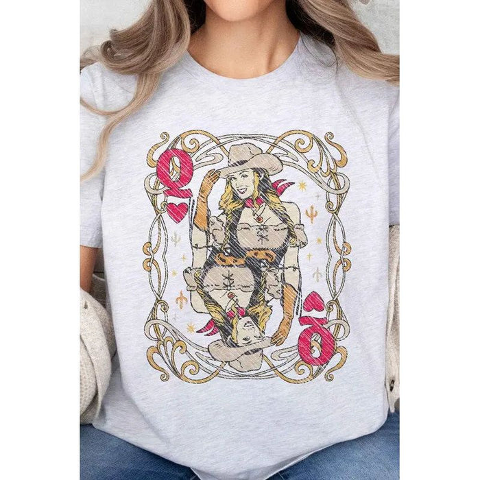 Western Queen Of Hearts Oversized Tee