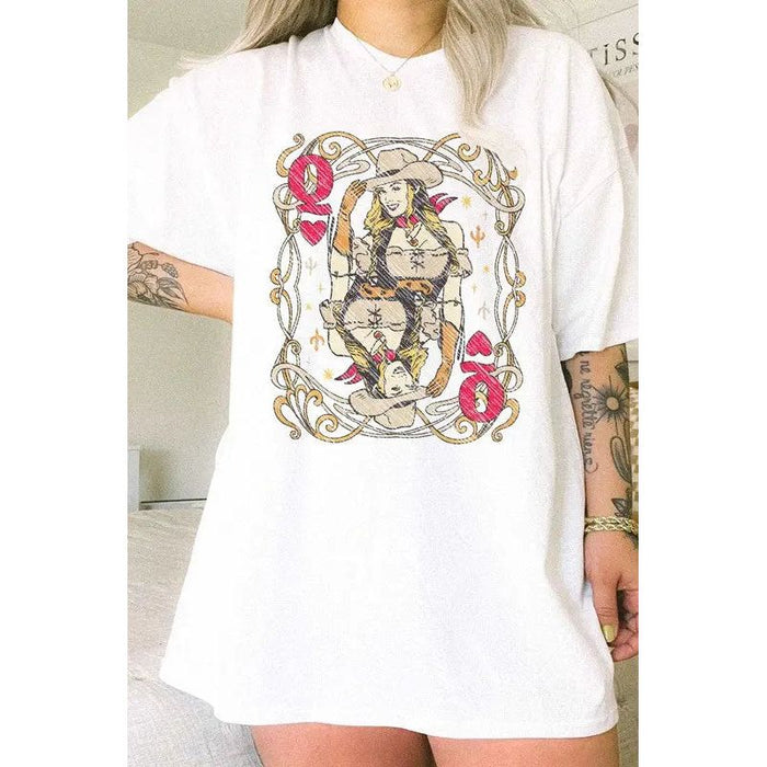 Western Queen Of Hearts Oversized Tee