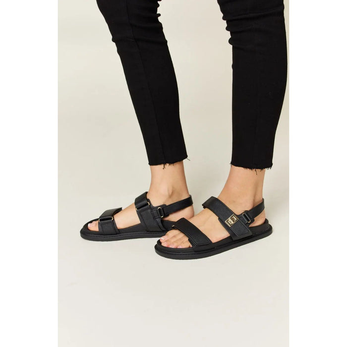 WILD DIVA Velcro Double Strap Slingback Sandals