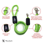 Warren London Rope Leash - Green Reflective Leashes, Collars & Accessories