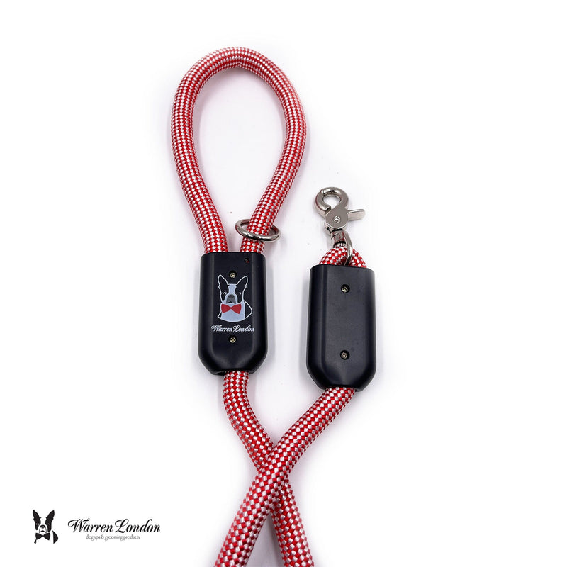 Warren London Rope Leash - Red/White Leashes, Collars & Accessories