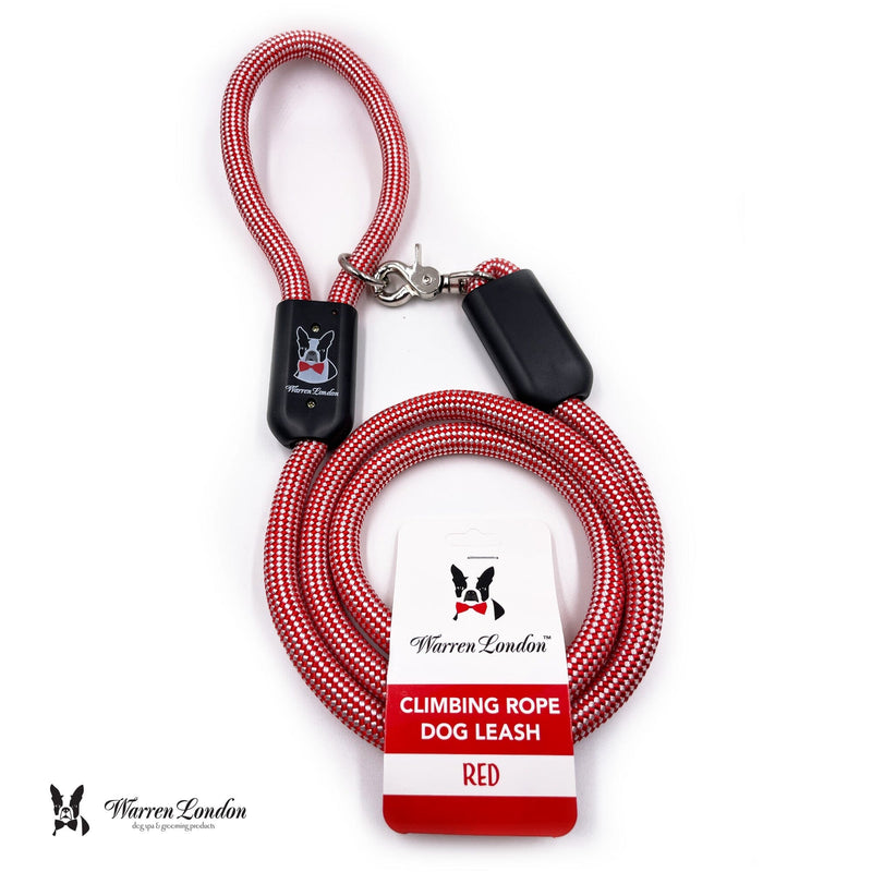 Warren London Rope Leash - Red/White Leashes, Collars & Accessories