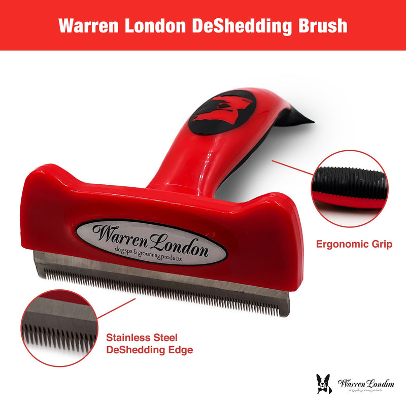 Warren London De-Shedding Dog Brush for Long Hair (>1") Leashes, Collars & Accessories