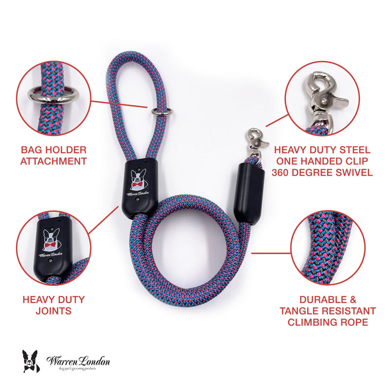 Warren London Rope Leash - Purple Leashes, Collars & Accessories