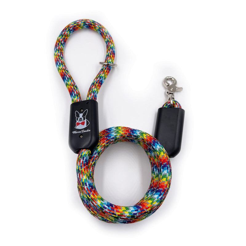 Warren London Rope Leash - Rainbow Reflective Leashes, Collars & Accessories