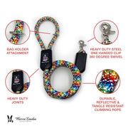 Warren London Rope Leash - Rainbow Reflective Leashes, Collars & Accessories