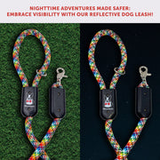 Warren London Rope Leash - Rainbow Reflective Leashes, Collars & Accessories